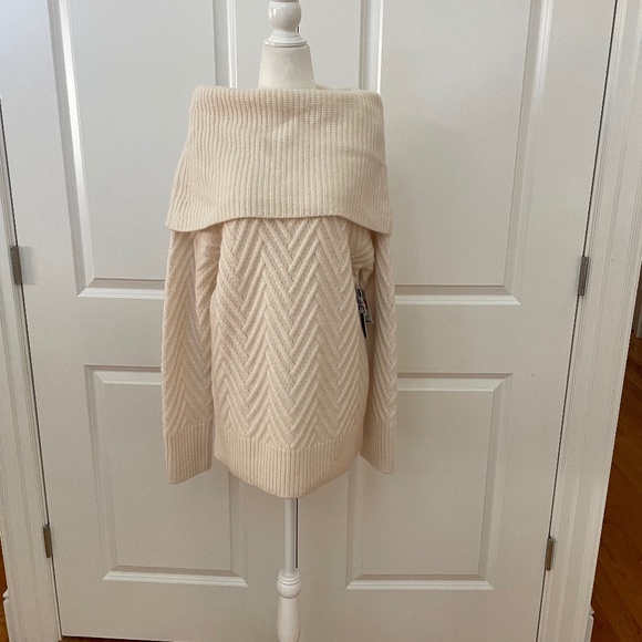 Chevron Pattern Cashmere Cowl Neck Sweater NORDSTROM SIGNATURE - Picture 5 of 10